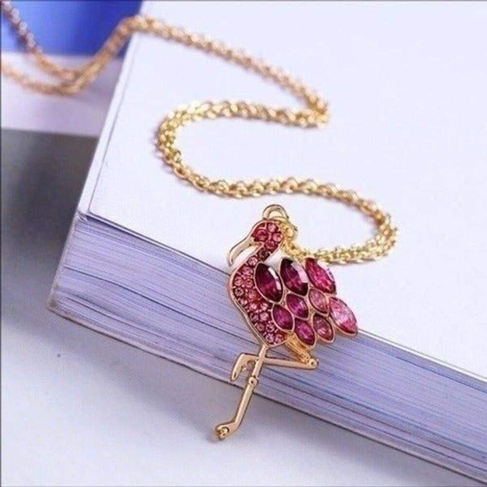 Pink flamingo Austria Crystal Necklace
